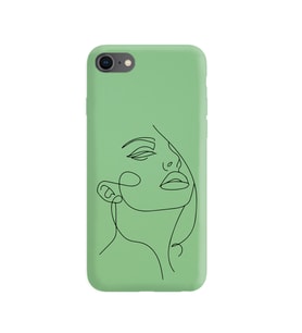 Iphone 8 Çizgi Tasarımlı Yeşil Lansman Telefon Kılıfı