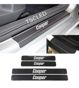 Mini Cooper Karbon Kapı Eşiği Koruma Sticker Yapıştırma (4 Adet)