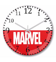Marvel  Duvar Saati    Bombeli Gercek Cam