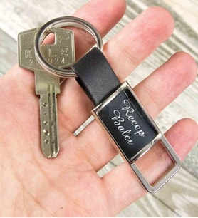 İsme Özel Premium Metal Ayrıntılı Deri Anahtarlık