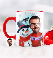 BK Gift Kişiye Özel Yılbaşı Temalı Bay Karikatürlü Kırmızı Kupa Bardak - 6