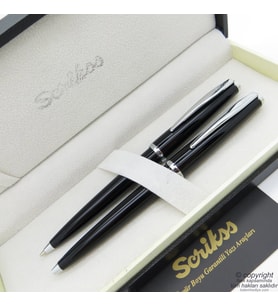 Scrikss 33 Siyah Tükenmez Kalem + Versatil Kalem Set  Scrikss Kalem  İsme Özel Kalem  Hediyelik Kalem