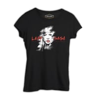 Lady Gaga - Face Siyah Kadın Tshirt