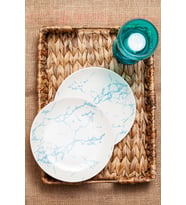 M'art Home Mix and Match  2'li Marble Pasta Tabağı (Krem)