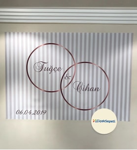 100x70cm Söz, Nişan, Kına Gecesi, Düğün İçin Kişiye Özel Branda Afiş Arka Fon