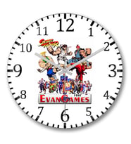 Street Fighter Evan Games Duvar Saati Bombeli Gercek Cam