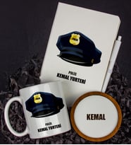 Kişiye Özel Polis Tasarım Defter Kalem Kupa Ve Bardak Altlığı Hediye Seti 81435