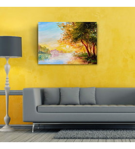 Gün Batımı Canvas Tablo (50X70) (Acı Kahve)