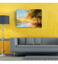 Gün Batımı Canvas Tablo (50X70) (Acı Kahve)