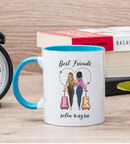 Best Friends İki İsimli Mavi Kupa Bardak