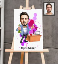 Kişiye Özel Öğretmen Karikatürlü  Ahşap Tablo 30x47 Bay-3