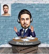 Kişiye Özel Spiker Karikatürlü Ahşap Biblo Bay-1
