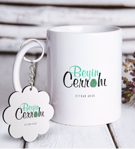 BK Gift Kişiye Özel Mesleki Beyin Cerrahı Beyaz Kupa ve Anahtarlık Hediye Seti-2 (Model 1)