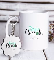 BK Gift Kişiye Özel Mesleki Beyin Cerrahı Beyaz Kupa ve Anahtarlık Hediye Seti-2 (Model 1)