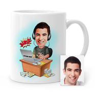 BK Gift Kişiye Özel Bay Gamer Karikatür Beyaz Kupa Bardak  1