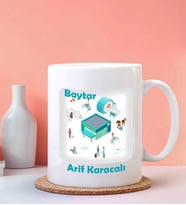 Kişiye Özel Baytar Tasarımlı Beyaz Kupa