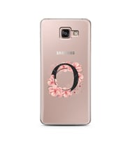 Pembe Çiçekli Harf Tasarım Süper Şeffaf Silikon Telefon Kılıfı Samsung A7 (2016)