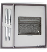Scrikss Deri Kartlıklı Parlak Krom Hediye Seti MD-2054  Deri Kartlık + Kalem Seti  Scrikss Kalem  İsme Özel Kalem  Hediyelik Set