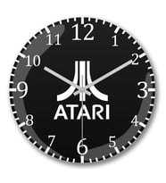 Atari Oyun Logo Duvar Saati Bombeli Gercek Cam