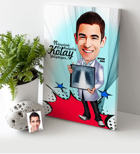 BK Gift Kişiye Özel Bay Radyoloji Uzmanı Karikatür Kanvas Tablo 30x50cm 1