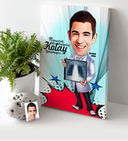 BK Gift Kişiye Özel Bay Radyoloji Uzmanı Karikatür Kanvas Tablo 30x50cm 1