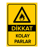 MIGNATIS - Dikkat Kolay Parlar Levhası - Sac Malzeme 25x35cm