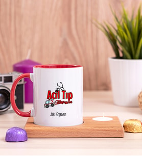 Acil Tıp Teknisyeni Ahşap Altlıklı Mumlu Kırmızı Kupa Bardak