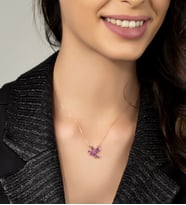 Gümüş Zirkon Taşlı Güvercin Kuş Tasarım Kolye (Rose)