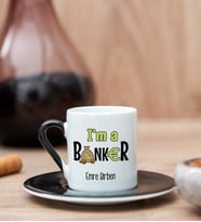 Bankacıya Hediye Siyah Türk Kahvesi Fincanı