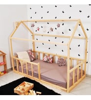 Markaawm Montessori Çocuk Yatak Doğal Çam 90X190 Karyola Sevgi