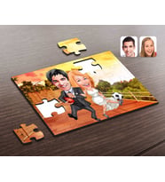 BK Gift Kişiye Özel Sevgililer Karikatürlü Ahşap Puzzle-15