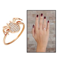 Zirkon Taşlı Spider Tasarım Rose Renk 925 Ayar Gümüş Bayan Yüzük