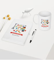BK Gift Kişiye Özel Matematik Öğretmeni Temalı Beyaz Defter Kalem Kupa Seti - 5