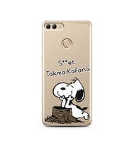 Snoopy Tasarımlı Süper Şeffaf Silikon Telefon Kılıfı Huawei Y9 2018
