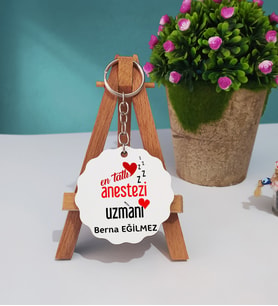 En Tatlı Anestezi Uzmanı Hediye Ahşap Anahtarlık