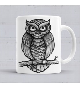 Baykuş Drawing Çizim Hayvan Animal Owl Simple Pet Kupa Bardak
