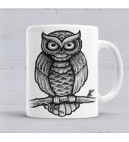 Baykuş Drawing Çizim Hayvan Animal Owl Simple Pet Kupa Bardak