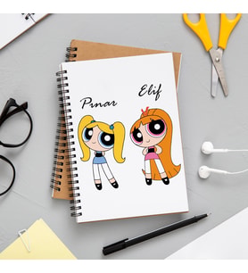 Powerpuff Girls Blossom & Bubbles Defteri Kişiye Özel