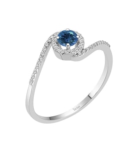 Sirius Pırlanta ve London Blue Topaz Taşlı Romana Yüzük 0723R0180