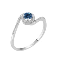Sirius Pırlanta ve London Blue Topaz Taşlı Romana Yüzük 0723R0180