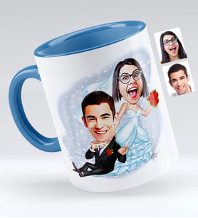 BK Gift Kişiye Özel Evleniyoruz Karikatür Kupa Bardak  2
