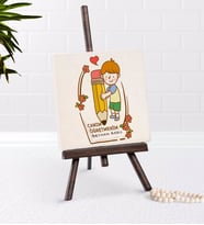 BK Gift Kişiye Özel Canım Öğretmenim Şovaleli Doğal Taş-4 (Beyaz)