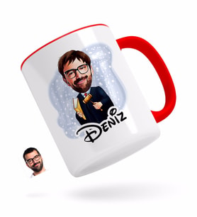 BK Gift Kişiye Özel Erkek Hakim Karikatürlü Kırmızı Kupa Bardak-1