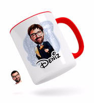 BK Gift Kişiye Özel Erkek Hakim Karikatürlü Kırmızı Kupa Bardak-1
