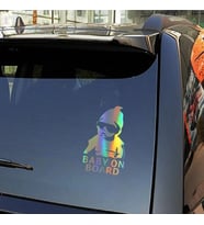 Arabada Bebek Var Hologram Renk Sticker