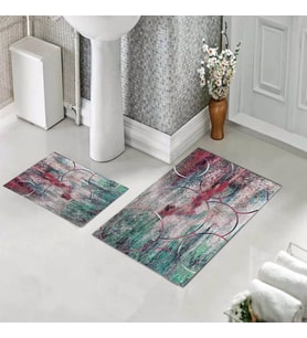 Banyo Halısı Ikili Klozet Takımı Kaymaz Tabanlı (60 xm x 100 cm + 40 cm x 60 cm) 