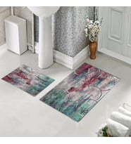 Banyo Halısı Ikili Klozet Takımı Kaymaz Tabanlı (60 xm x 100 cm + 40 cm x 60 cm) 
