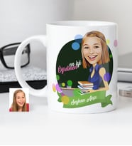 BK Gift Kişiye Özel En İyi Öğretmen Karikatür Beyaz Kupa Bardak  2