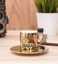 Dünyanın En İyi Babası Gold Türk Kahvesi Fincanı
