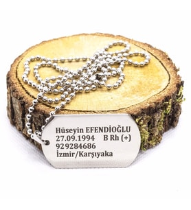 Asker Künyesi Paslanmaz Çelik Kolye Zincir 6018603543507